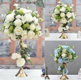 2021 Custom 35cm silk peonies artificial flower ball Centrepieces arrangement decor for wedding backdrop table flower ball 13 Colours