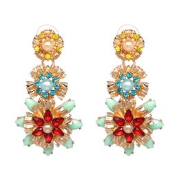 Ethnic Indian Jewelry Crystal Rhinestone Drop Earrings Dangle Earrings Women Wholesale