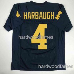 CUSTOM JIM HARBAUGH Michigan Blue College Stitched Football Jersey ANY NAME NUMBER