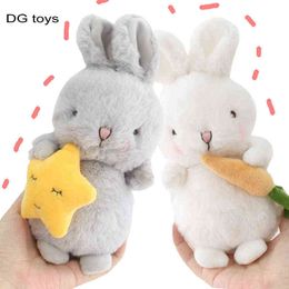 Super Cute Fluffy Hair Angora Rabbit Plush Toy Long Plush Hug Star Carrot Short Ears Bunny Plushies For Kids Birthday Gift Y211119