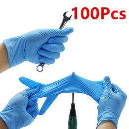 Disposable Gloves 100pcs Reusable Nitrile Latex Waterproof Cleaning For Household Garden Laboratory Kitchen Accessories