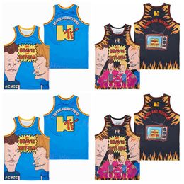 Movie Film the House Down Beavis and Butt-head Basketball Jersey Do America 1996 Retro Hiphop Black Blue Color All Ed Hip Hop Pure Cotton for Sport Fans Uniform