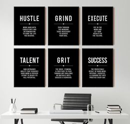 Grated executive motivation inspirational quotes posters and prints modern minimalist black and white living room office decorative art wall