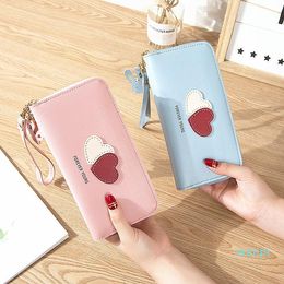 Designer-Wallets 2021 Small Fresh Women's Purse In Hand Long Soft Wallet Love Korean Students Large Capacity