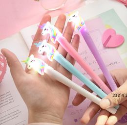 Gel Pens 0.5mm Night Light Rainbow Lovely Unicorn Modelling Creative Cartoon Korean Luxury Pen Student Gift Writing Supplies LLA9183