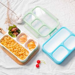 1000ML Lattice Lunch Box High Capacity Leakproof Portable Food Container Travel Camping Office School Healthy Material Bento Box 210925