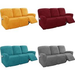 1 3 Seater Recliner Sofa Cover Split Style Elastic All-inclusive Couch Slipcover Velvet Lounger Armchair Deck Chair s 211116