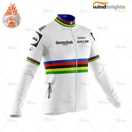 2021 NEW World Champion Cycling Clothing Quick Step Team Men Jersey Julian Alaphilippe Winter Long Sleeve Road Bike Uniform H1020