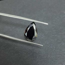 Meisidian 8*12MM GRA Lab Grown Black Moissanite Pear Cut Clarity VVS Loose Diamond Gemstones H1015