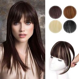 Isaic Dark Brown/Black Synthetic Fringe Clip In Hair Extension 3D Natural Franch Bangs High Temperature Fibre