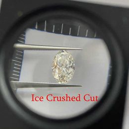 Big Size Ice Crushed Cut Loose Gemstone White D VVS Oval Shape 10x14mm 8 Carat GRA Moissanite Diamond for Man Ring Making H1015