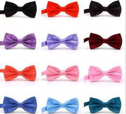 2021 Children\'s Bow ties 9*4.5CM 32 colors Adjust the buckle solid color bowknot Occupational bowtie for baby kid bow tie Christmas Gift