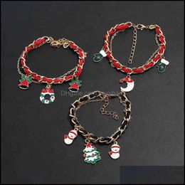 Charm Bracelets Jewellery Bracelet Snowflake Tree Alloy Oil Drip Drop Delivery 2021 8Mxd5