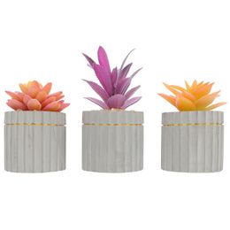 Decorative Flowers & Wreaths 3PCS Simulated Succulents Bonsai False Pot Plant Ornament Chic Artificial