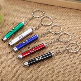 Mini Cat Toys Red Laser Pointer Pen Key Chain Funny LED Light Keychain Keyring for Cats Training Play Toy DH0177