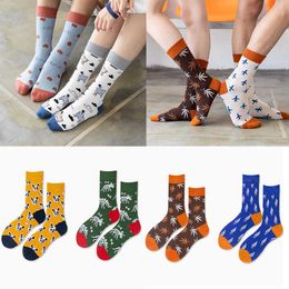 Spring and Summer New Men's and Women's Stockings Japanese Fruit Animal Trendy Socks Happy Long Tube Trendy Socks X0710