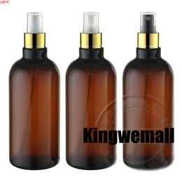 300PCS/LOT-500ML Spray Gold Pump Bottle, Amber Plastic Cosmetic Container,Empty Perfume Sub-bottling With Mist Atomizergoods