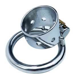 NXY Cockrings Stainless Steel Metal Penis Ring Open Cage Head 35mm Chastity Device Adult Cock For Men Wear On The Sex Toys 1124