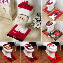 QIFU Santa Claus Toilet Seat Merry Christmas Decorations for Home Noel Navidad Happy New Year 2021 Cristmas Decor Xmas Deco 201017