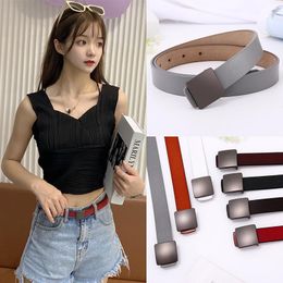 Belts Leather For Women Square Buckle Female Cowgirl Women's Belt Designer Luxury Waistband Trousers Fashion High Quality 2022