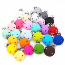 Chenkai 10PCS Silicone Round Bear Animal Heart Clips DIY Baby Pacifier Dummy Teether Soother Nursing Jewelry Toy Teething 211106