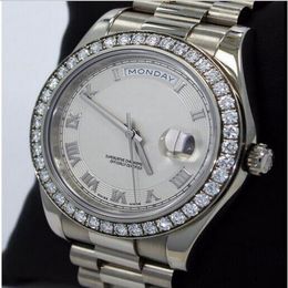 Luxury Watches Factory Sales Mens Automatic Mechanical Watches Sapphire 218349 18k White Gold Diamond Bezelmens Watch