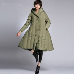 Winter women's down coat hem is big for fat people. Large size 10XL puffer jacket black red navy green army green 211221