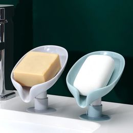 Leaf Shape Soap Box Drain Soap Holder Dish Bathroom Shower Soap Stand Sponge Storage Plate Tray Bathroom Accessories Gadgets