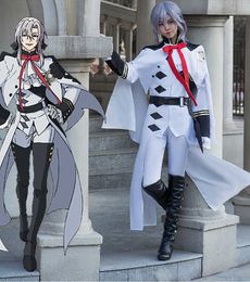 Owari no Seraph of the end Ferid Bathory Uniform Outfit + cosplay wigs Anime Cosplay Costumes Full Set Y0903