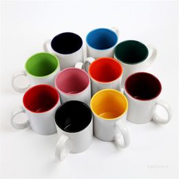 Blank Sublimation Ceramic mug Blank coating heat transfer printing inner Colour cup DIY Transfer Heat Press Print water cup T9I001160