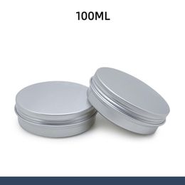 100ml Silver Metal Aluminium Jar Packaging Box Cosmetic Lotion Bottle Empty Cream Container Tin