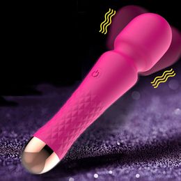 AV Vibrator Dildo Body Vibration Massager G Spot Clitoris Stimulator Massage Stick USB Recharge Magic Wand Adult Masturbator Sex Toy Valentine Gift ZL0078