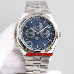 5 Style Top Quality Watches K6F 4300V/120G-B945 Overseas Perpetual Calendar Cal.1120 Automatic Mens Watch Blue Dial Stainless Steel Bracelet Gents Wristwatches