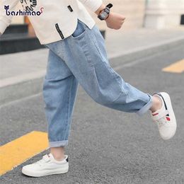 sale boys jeans 3-13 years old Cotton washed kids Korean pants for baby Leisure loose toddler 211102