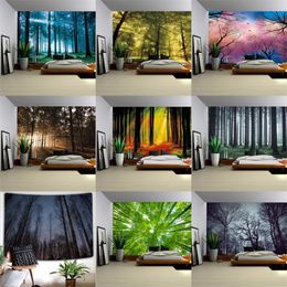 3D Psychedelic Forest Tapestry Fairy Garden Hippie Hanging Wall Decorative Livingroom Wall Art Tapestry Decor 150x200cm 334 R2