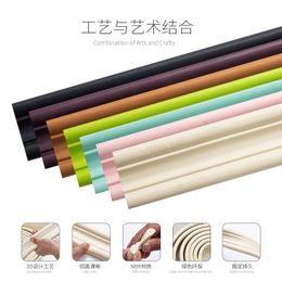 PVC Foam wall Skirting Waist Line Self-adhesive wall sticker Decorative Border Anti-Collision for Kids Protective Strips 210308