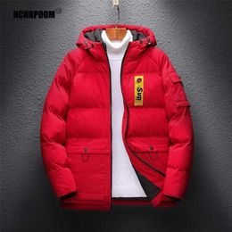 Men Winter Waterproof Parkas Jacket Coat Men Autumn Casual Hooded Windproof Jacket Cotton Warm Hat Jacket Men Big Size 211204