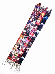 Cell Phone Straps & Charms 100pcs Japan cartoon Tokyo Ghoul Strap Keys Mobile Phone Lanyard ID Badge Holder Rope Anime Keychain for boy girl wholesale
