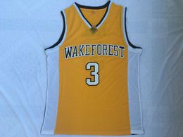 #3 Chris Paul Wake Forest College Retro Throwback Stitched Basketball Jersey Sewn Camisa Embroidery red