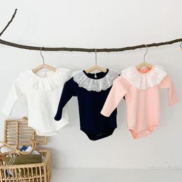 Rompers Baby Spring Autumn Clothing Born Toddler Girl Clothes Lace Collar Long Sleeve Bodysuit Jumpsuit Infant One-piece Outfit