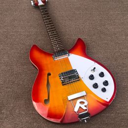 12-strings Electric Guitar With F Hole Red Paint Rosewood Korean Pickup Professional Performance