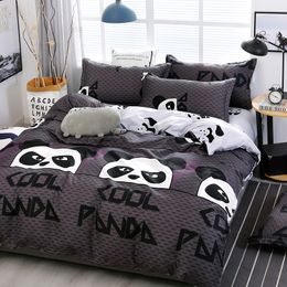 Chinese Style Cartoon Panda Pattern Bedding Set Bed Linings Duvet Cover Bed Sheet Pillowcases Cover Set 4pcs/set 51 C0223