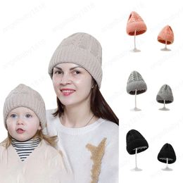 Mother Kids Winter Hat Warm Knitted Baby Hats for Girls Parent-Child Caps Baby Beanie Children Cap Infant Boy Accessories 0-3Y