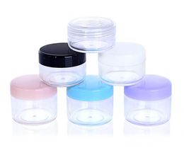 plastic travel containers cosmetics Canada - 6 colors light color purple Plastic Wax Container Box Empty 10g 15g 20g Travel Small Jar Case Cosmetic Pot With Lid Face Cream Lip Balm Containers Jars
