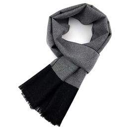 Cotton Black Scarves Man Autumn Winter Thick Warm Cashmere Plaid Grey Scarf Business Long Wraps Men's Solid Shawl Red A136