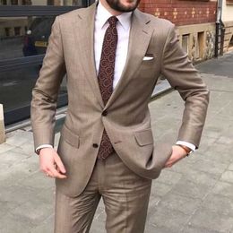 Slim Fit Men Suits Wedding Tuxedo for Groomsmen 2 Piece Custom Made with Pants Male Fashion Jacket Business Cosutme 2021 X0909