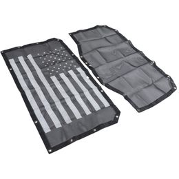 Black Sun Shade Mesh Sunshade Provides UV Sun Protection for Jeep Wrangler 2018-2021 JL 4Door USA Flag267q