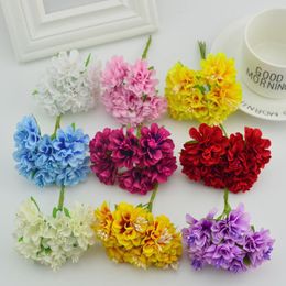 6pcs Silk Carnation Stamen Wedding Home Decorative Flowers Scrapbooking Diy Needlework Wreaths Gifts Box Artificial jllOqM