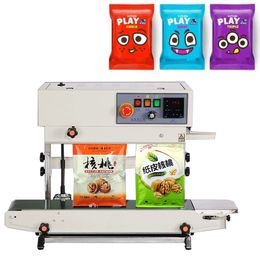 automatic electronic continuous band food aluminum foil plastic paper bag pouch heat seal sealer sealing machine manufacturer