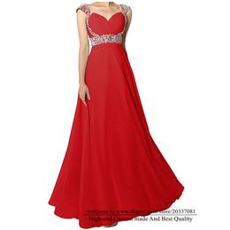 Sweety Sequins A-Line Formal Evening Dresses 2021 Lace Up Sweetheart Beading Crystal Chiffon Cocktail Prom Party Gowns E30